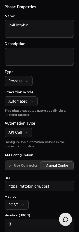 API Call phase configuration